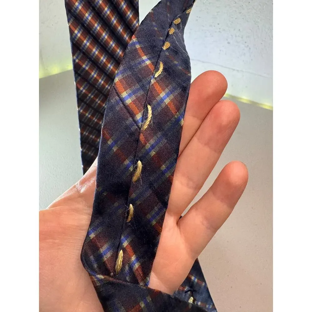 Massimo Bizzocchi Louis Boston 100% Pure Silk Plaid Men’s Tie Italy